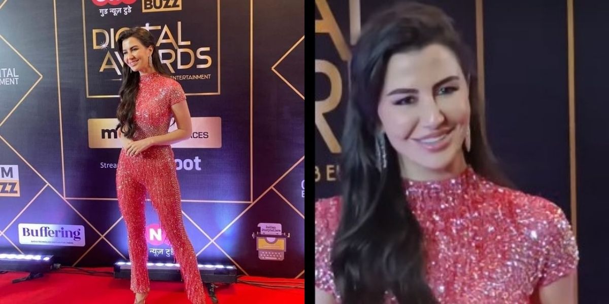 Giorgia Andriani Shines Bright Like A Diamond In A Glitter Dress At The Red Carpet Awards Last Night